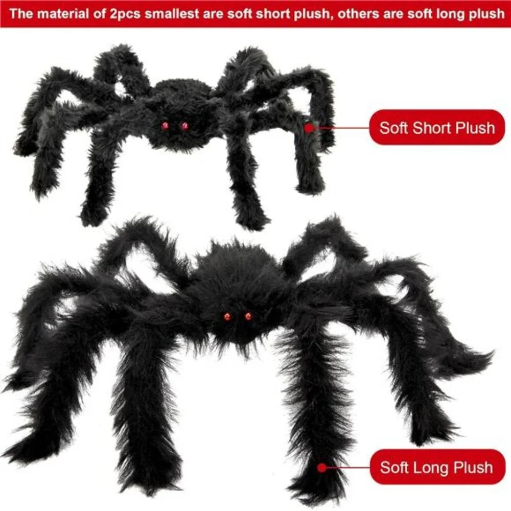 Spider Decorations, 8PCS Giant Spiders Outdoor Halloween Decorations